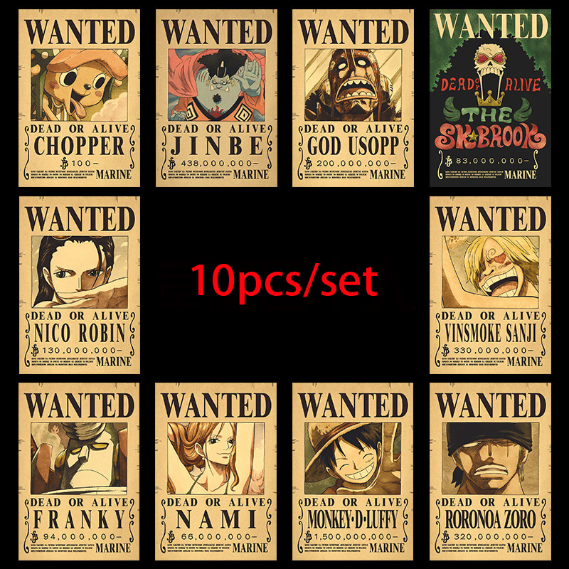 Vintage Collectibles Toys - 10 قطع ملصقات مطلوبين أنمي ون