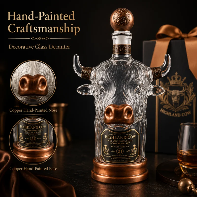 Vintage Collectible Liquor Bottles - زجاجة ويسكي زجاجية مبتكرة على شكل