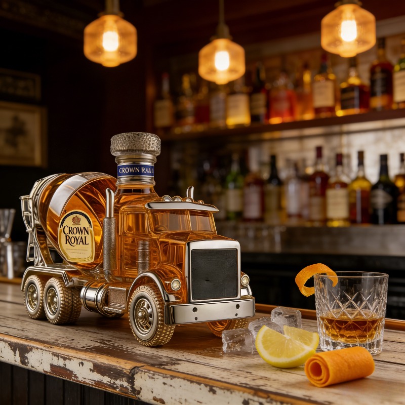 Vintage Collectible Liquor Bottles - قارورة ويسكي زجاجية بتصميم شاحنة عتيقة،