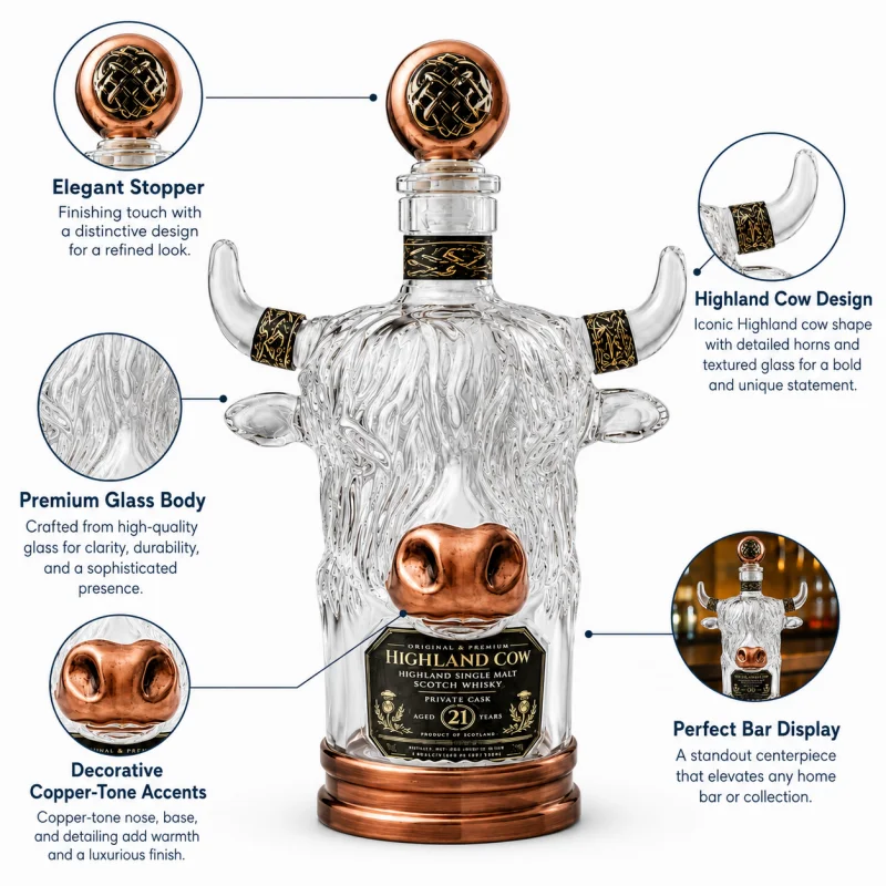 زجاجة ويسكي زجاجية مبتكرة على  - مراجعة Vintage Collectible Liquor Bottles وسعره