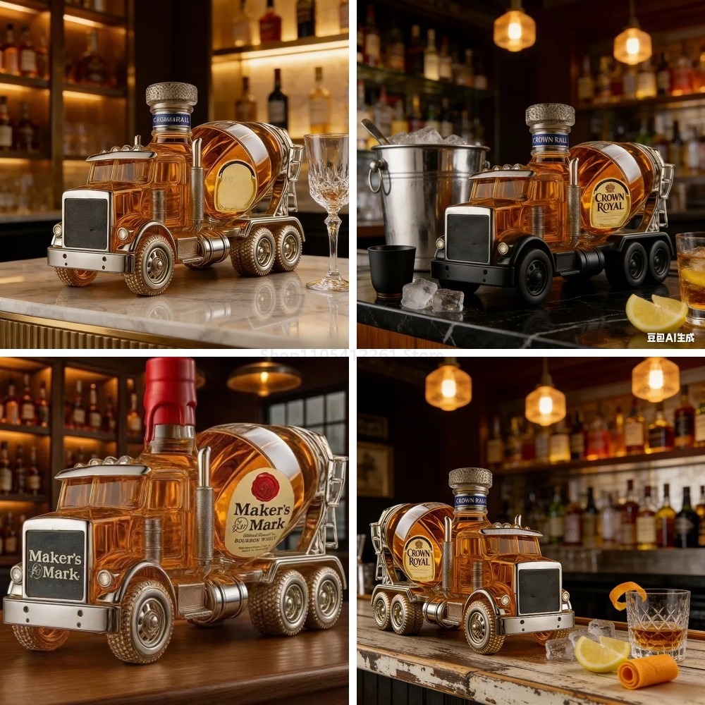 مجموعة زجاجات ويسكي زجاجية بتص - مراجعة Vintage Collectible Liquor Bottles وسعره